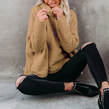 Laden Sie das Bild in den Galerie-Viewer, Lässiger Rollkragenpullover aus Plüsch