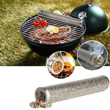 Laden Sie das Bild in den Galerie-Viewer, Grillrauchrohr aus Edelstahl 12&quot; - 5 Stunden Rauchwolke