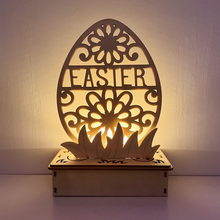 Laden Sie das Bild in den Galerie-Viewer, DIY hölzerne LED Dekoration in Eiform