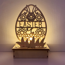 Laden Sie das Bild in den Galerie-Viewer, DIY hölzerne LED Dekoration in Eiform
