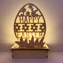 Laden Sie das Bild in den Galerie-Viewer, DIY hölzerne LED Dekoration in Eiform