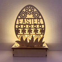 Laden Sie das Bild in den Galerie-Viewer, DIY hölzerne LED Dekoration in Eiform