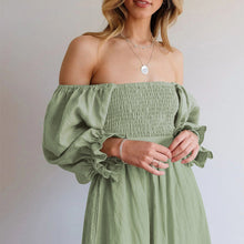 Laden Sie das Bild in den Galerie-Viewer, Kleid mit Rüschen und Laternenärmeln