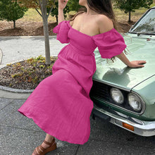 Laden Sie das Bild in den Galerie-Viewer, Kleid mit Rüschen und Laternenärmeln