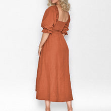 Laden Sie das Bild in den Galerie-Viewer, Kleid mit Rüschen und Laternenärmeln