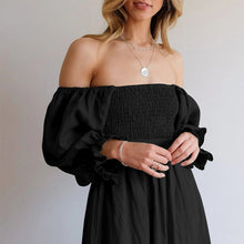 Laden Sie das Bild in den Galerie-Viewer, Kleid mit Rüschen und Laternenärmeln