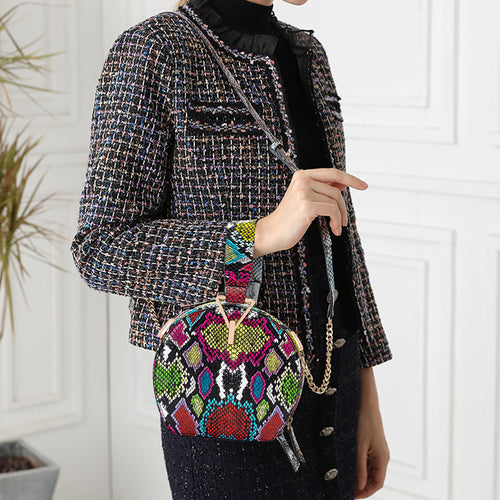 Damen Handtasche aus PU mit Schlangenmuster