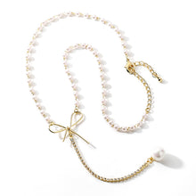 Laden Sie das Bild in den Galerie-Viewer, Damen Schleife Halskette mit Perlenanhänger