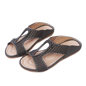 Damen Sommer hohle lässige flache Sandalen