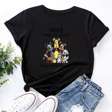 Laden Sie das Bild in den Galerie-Viewer, Damen Sommer kurzärmliges T-Shirt mit Hundemuster