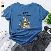 Laden Sie das Bild in den Galerie-Viewer, Damen Sommer kurzärmliges T-Shirt mit Hundemuster