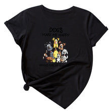 Laden Sie das Bild in den Galerie-Viewer, Damen Sommer kurzärmliges T-Shirt mit Hundemuster