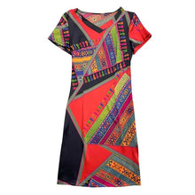 Laden Sie das Bild in den Galerie-Viewer, Damen Sommer neues lockeres Kleid mit ethnischem Druck
