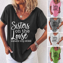 Laden Sie das Bild in den Galerie-Viewer, Damen T-Shirt Mit Englischem Druck