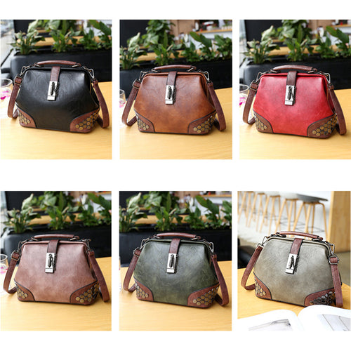 Damen Vintage Wabenniete Umhängetasche