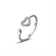 Laden Sie das Bild in den Galerie-Viewer, Damen einfacher herzförmiger offener Ring