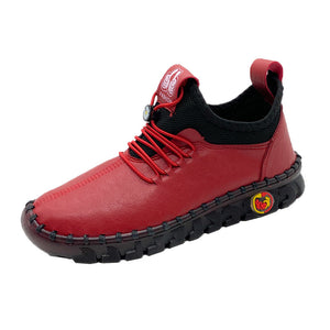 Damen flache Freizeitschuhe mit runder Zehenpartie und Schnürung