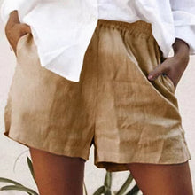 Laden Sie das Bild in den Galerie-Viewer, Damen lässige einfache Shorts aus Baumwolle und Leinen