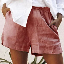 Laden Sie das Bild in den Galerie-Viewer, Damen lässige einfache Shorts aus Baumwolle und Leinen