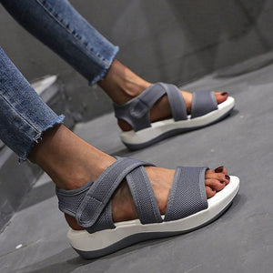 Damen römische Plateausandalen mit Klettverschluss