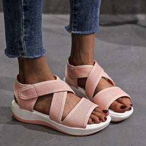 Damen römische Plateausandalen mit Klettverschluss
