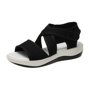 Damen römische Plateausandalen mit Klettverschluss