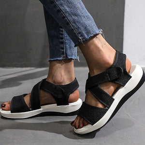 Damen römische Plateausandalen mit Klettverschluss