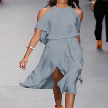 Laden Sie das Bild in den Galerie-Viewer, Damen schulterfreies ärmelloses sexy lockeres Kleid