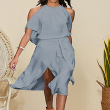 Laden Sie das Bild in den Galerie-Viewer, Damen schulterfreies ärmelloses sexy lockeres Kleid