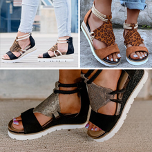Laden Sie das Bild in den Galerie-Viewer, Damen stilvolle römische Sandalen mit Plateausohle