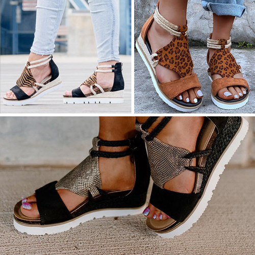 Damen stilvolle römische Sandalen mit Plateausohle