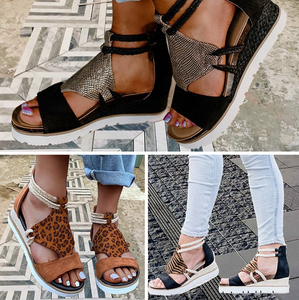 Damen stilvolle römische Sandalen mit Plateausohle