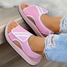 Laden Sie das Bild in den Galerie-Viewer, Einfarbige Damen-Sandalen Mit Klettverschluss