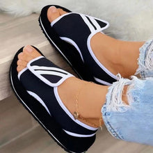 Laden Sie das Bild in den Galerie-Viewer, Einfarbige Damen-Sandalen Mit Klettverschluss