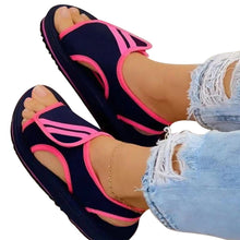 Laden Sie das Bild in den Galerie-Viewer, Einfarbige Damen-Sandalen Mit Klettverschluss