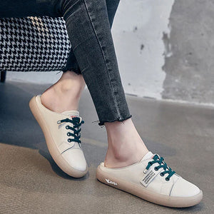 Einfarbige Einfache Fersenlose PU-Freizeitschuhe