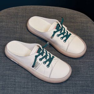 Einfarbige Einfache Fersenlose PU-Freizeitschuhe