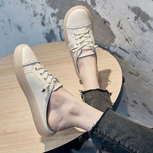 Laden Sie das Bild in den Galerie-Viewer, Einfarbige Einfache Fersenlose PU-Freizeitschuhe