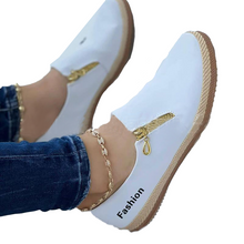 Laden Sie das Bild in den Galerie-Viewer, Einfarbige Freizeitschuhe mit Reißverschluss für Damen