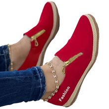 Laden Sie das Bild in den Galerie-Viewer, Einfarbige Freizeitschuhe mit Reißverschluss für Damen
