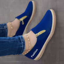 Laden Sie das Bild in den Galerie-Viewer, Einfarbige Freizeitschuhe mit Reißverschluss für Damen