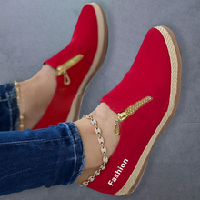 Laden Sie das Bild in den Galerie-Viewer, Einfarbige Freizeitschuhe mit Reißverschluss für Damen
