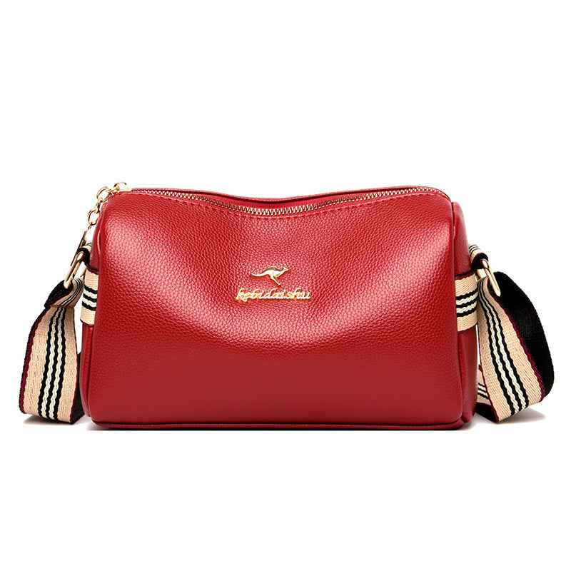 Einfarbige Trendige Umhängetasche Aus Weichem Leder