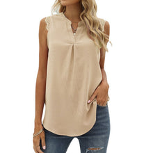 Laden Sie das Bild in den Galerie-Viewer, Einfarbiges Ärmelloses Damen-Tanktop Mit V-Ausschnitt