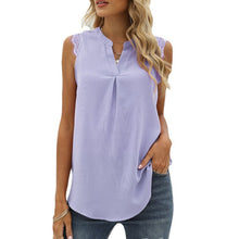 Laden Sie das Bild in den Galerie-Viewer, Einfarbiges Ärmelloses Damen-Tanktop Mit V-Ausschnitt