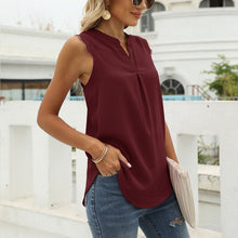 Laden Sie das Bild in den Galerie-Viewer, Einfarbiges Ärmelloses Damen-Tanktop Mit V-Ausschnitt