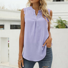 Laden Sie das Bild in den Galerie-Viewer, Einfarbiges Ärmelloses Damen-Tanktop Mit V-Ausschnitt