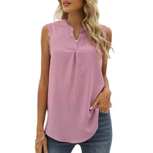 Laden Sie das Bild in den Galerie-Viewer, Einfarbiges Ärmelloses Damen-Tanktop Mit V-Ausschnitt