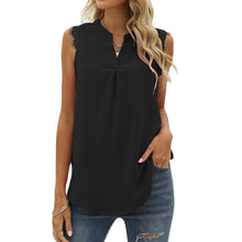 Laden Sie das Bild in den Galerie-Viewer, Einfarbiges Ärmelloses Damen-Tanktop Mit V-Ausschnitt