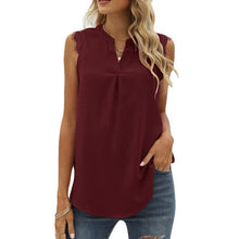 Laden Sie das Bild in den Galerie-Viewer, Einfarbiges Ärmelloses Damen-Tanktop Mit V-Ausschnitt